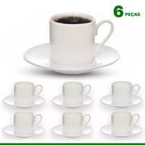 Jogo De Xícaras De Porcelana Com Pires Branco Para Café Chá Pearl Com 12 Peças 90ml - HAUSKRAFT