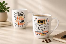 Jogo de Xícaras de Porcelana Flork Café 250ml Meme, Flork, Humor, Café, Presente Jogo de Xícaras de Porcelana Flork Café 250ml Meme, Flork, Humor, Café, Presente