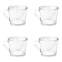Jogo De Xícaras De Vidro Resistente 185ml Para Café Sem Pires - 4 Unidades