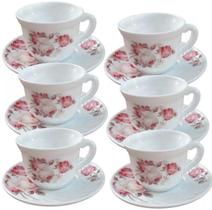 Jogo de Xicaras Diamante Ellegance 06 PC 190ml com Pires