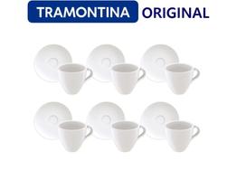 Jogo de Xícaras e Pires de Café Expresso - TRAMONTINA - PORCELANA - ALTA QUALIDADE - 12 Peças