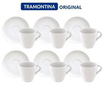 Jogo de Xícaras e Pires de Capuccino - TRAMONTINA - PORCELANA - ALTA QUALIDADE - 12 Peças Jogo de Xícaras e Pires de Capuccino - TRAMONTINA - PORCELANA - ALTA QUALIDADE - 12 Peças