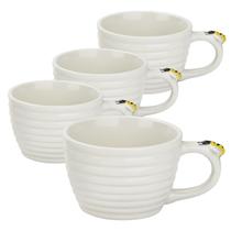 Jogo de Xícaras em Porcelana para Café Bee Branca 230ML - 4 Peças