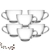 Jogo De Xícaras Em Vidro Kit Canecas 6 Peças Para Chá Café