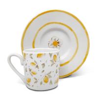 Jogo de Xícaras para Café com Pires Limone em Porcelana 6Pçs 80ml - Hauskraft