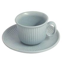 Jogo de Xícaras para Chá Wellig com 12 Peças em Cerâmica Cinza 200ml - L'Hermitage