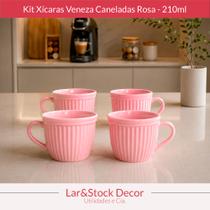 Jogo de Xícaras Rosa Veneza 210ml em Porcelana Premium Café, Chá, Cappuccino e Presentes Jogo de Xícaras Rosa Veneza 210ml em Porcelana Premium Café, Chá, Cappuccino e Presentes