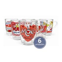 Jogo De Xícaras Vidro 170ml, Dia Das Mães, Ideal Para Cestas, Kits Presentes