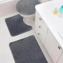 Jogo Detapete Banheiro Cristal Com 3 Peças Zinco Jolitex