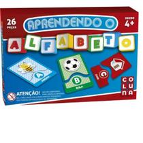 Jogo didatico aprendendo o alfabeto com 26 pecas na caixa - COLUNA Jogo didatico aprendendo o alfabeto com 26 pecas na caixa - COLUNA