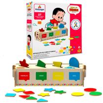 Jogo Didático Educativo Encaixe Cores Formas Turma da Mônica