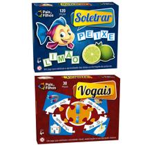 Jogo Didatico Escolar Aprender a Soletrar e Aprender Vogais - Pais e Filhos
