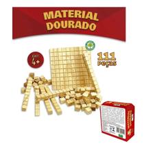 Jogo Didático Material Dourado 111 Peças Madeira Educativo Infantil Pais e Filhos Jogo Didático Material Dourado 111 Peças Madeira Educativo Infantil Pais e Filhos
