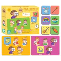 Jogo Didático Meu 5 Sentidos Para Bebês Com 36 Peças De Madeira E Cartelas Coloridas
