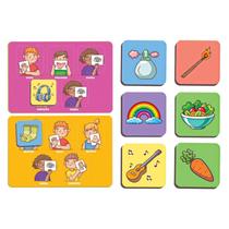 Jogo Didático Meus 5 Sentidos Brinquedo Em Madeira Com 42 Peças