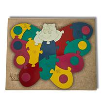 Jogo Didatico Quebra Cabeça Borboleta 13 Peças MDF Letras A a M Jogo Didatico Quebra Cabeça Borboleta 13 Peças MDF Letras A a M