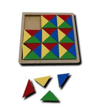 Jogo Didático Quebra Cabeça Mosaico Triângulo MDF 36 Peças