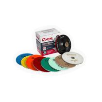 Jogo Discos Polimento Cortag 62158 100MM 8 Peças Seco Úmido Com Suporte tiras autocolantes Jogo Discos Polimento Cortag 62158 100MM 8 Peças Seco Úmido Com Suporte tiras autocolantes