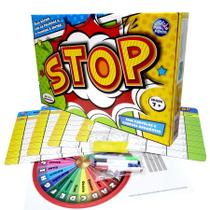 Jogo do Stop - Jogo Educativo com Canetas que Apagam e Cartelas Pais e Filhos
