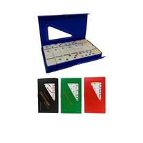Jogo Domino Colorido Profissional Melamina 28 Peças com Estojo Jogo Domino Colorido Profissional Melamina 28 Peças com Estojo
