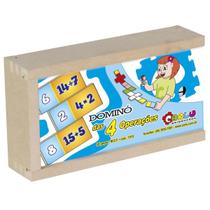 Jogo dominó das 4 operações com 28 peças em madeira carlu - 1515