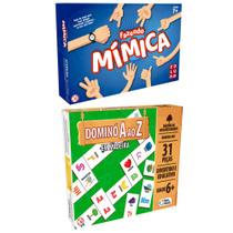 Jogo Domino de A a Z Feito em Madeira + Fazendo Mimicas - Coluna - Coluna / Pais e Filhos