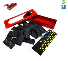 Jogo Dominó de Plástico com Pontos Coloridos na Caixa