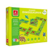 Jogo Domino Dinossauro Em Madeira - 28 Peças - 4 Anos Jogo Domino Dinossauro Em Madeira - 28 Peças - 4 Anos