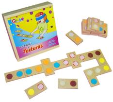 Jogo Dominó Inclusão Textura Tátil Mdf 28 Peças Carlu