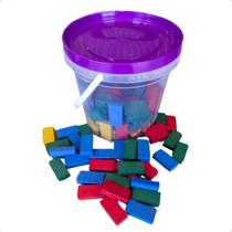 Jogo Dominó Mania Blocos Coloridos Efeito Dominó Maluco Brinquedo Educativo 120 Peças Coloridas - Zaramela Brinquedos