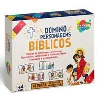 Jogo Dominó Personagens Bíblicos Madeira 28 Peça - Aquarela Brinquedos