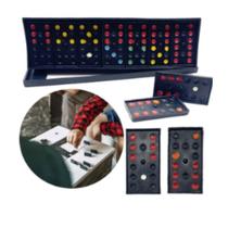 Jogo Dominó Preto Clássico de Plástico Pontos Coloridos Estojo com Tampa Vazada 28 Peças Brinquedo Retrô Raciocínio Percepção Visual Interativo