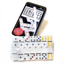 Jogo Domino Profissional Colorido 28 Peças Com Estojo Metal - Xh