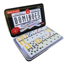 Jogo Dominó Profissional Estojo C/ 28 Peças Caixa De Metal Jogo Dominó Profissional Estojo C/ 28 Peças Caixa De Metal