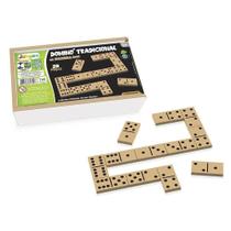 Jogo Dominó Tradicional Em Madeira 28 Peças - Junges