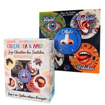 Jogo dos 5 Sentidos Educativo Com Placa Quebra-cabeça Divertido