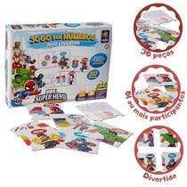 Jogo dos números educativo personagens marvel peças grandes