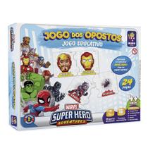 Jogo dos Opostos Educativo Personagens Super-Heróis Marvel Divertido Estimula a Memória e Coordenação - Mimo Toys 2042