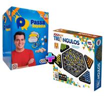 Jogo dos Triângulos Xadrez Geométrico Mais Passa ou Repassa Licenciado SBT Kit Jogos de Tabuleiro Presente Viagem Férias Estratégia Conhecimento