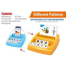 Jogo educacional de aprendizagem que combina letras e números de ortografia