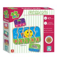 Jogo Educativo 3 Anos Madeira Soletrando Palavras 47 Peças Nig Brinquedos
