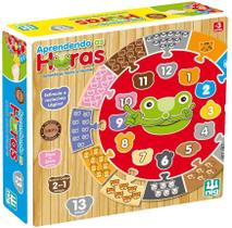 Jogo Educativo Aprendendo As Horas Encaixes Em Madeira - Nig Brinquedos