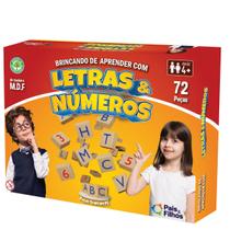 Jogo Educativo Brincando De Aprender Com Letras E Numero MDF Jogo Educativo Brincando De Aprender Com Letras E Numero MDF