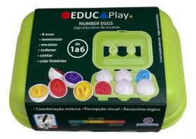 Jogo Educativo - Brinquedo de Encaixe de Ovos Formas e Cores c/ 6 - POLIBRINQ