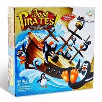 Jogo educativo de desafio barco do equilibrio pinguins piratas