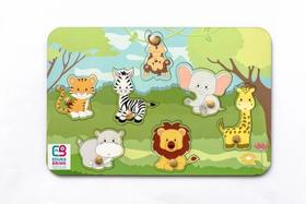Jogo Educativo de Encaixe Safari - 7 peças com pinos - Eduka Brink Jogo Educativo de Encaixe Safari - 7 peças com pinos - Eduka Brink