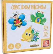 Jogo Educativo De Madeira Abc Dos Bichos 52 Peças - Brincadeira De Criança