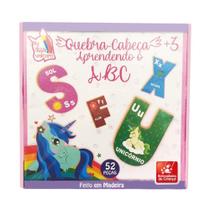 Jogo Educativo De Madeira Quebra Cabeça Unicórnio 52 Peças - Brincadeira De Criança
