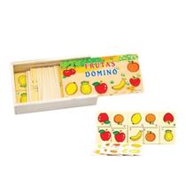Jogo Educativo Dominó de Madeira 26 Peças Frutas Toy Mix