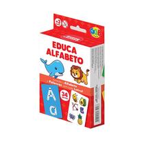 Jogo Educativo Educa Alfabeto Cartas com Letras e Palavras 34 Cartas